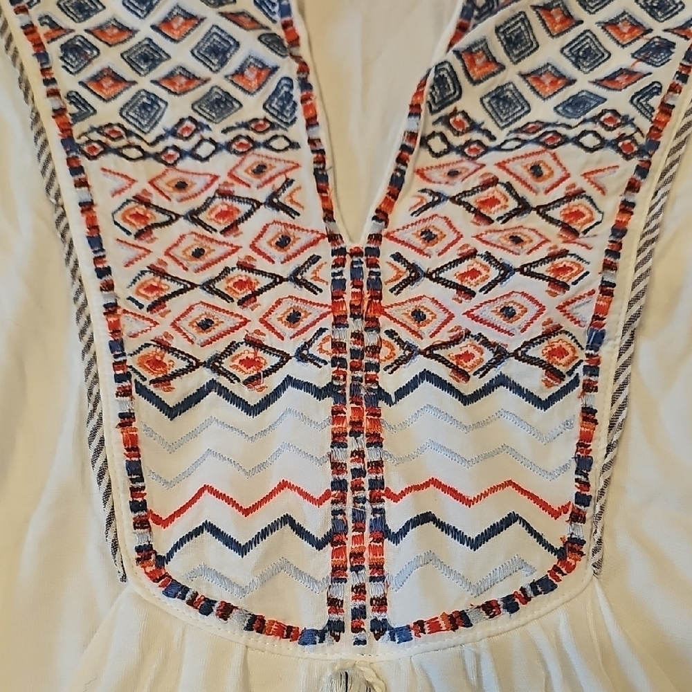 Democracy Cream Blouse with Multicolor Embroidery - Picture 3 of 3